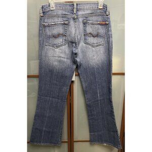 7 For All Mankind Vintage Y2K 90s Bootcut Blue Jeans Gold Rhinestone Pockets 28